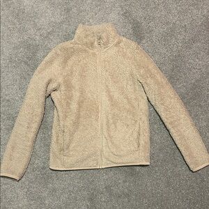Uniqlo Light Beige Sherpa Zip-Up Jacket